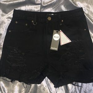 Boohoo Ripped Jean Shorts